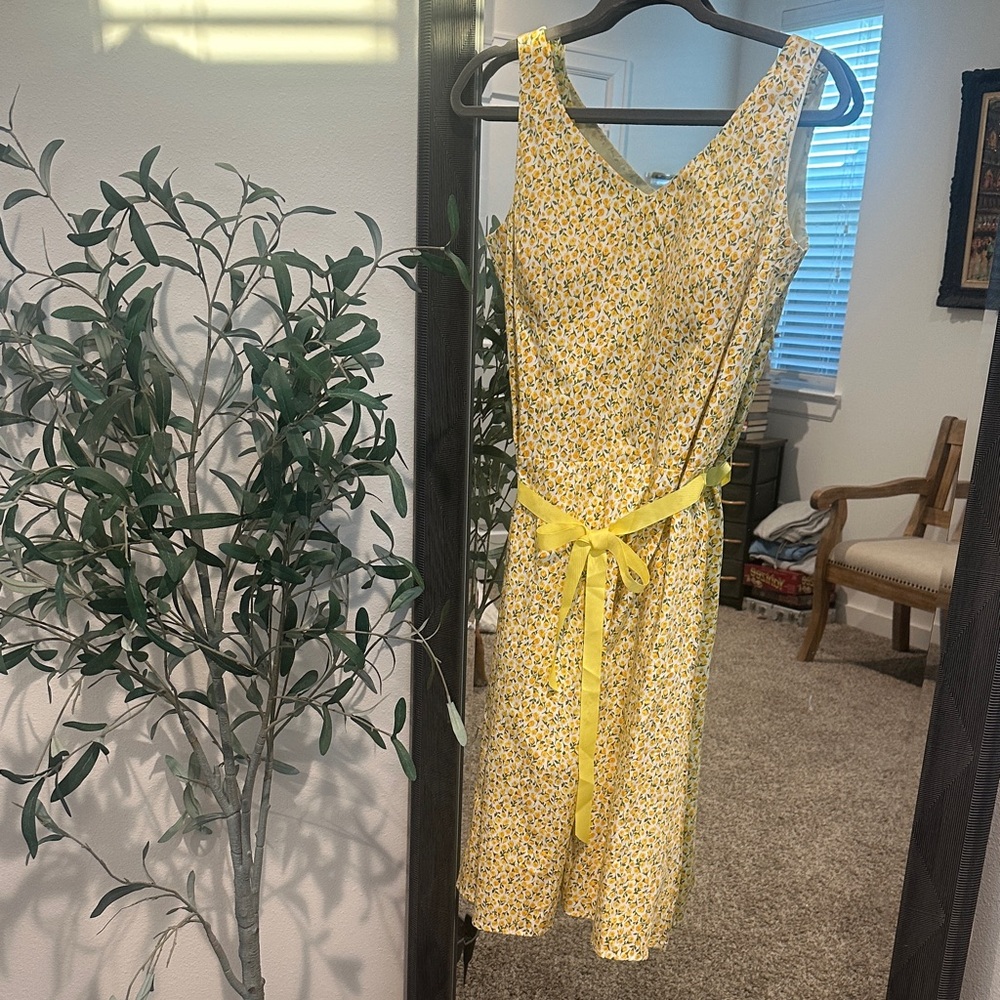 Madison Leigh Yellow Floral Midi Dress